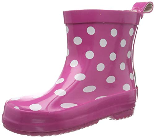 Playshoes Unisex Kinder Gummistiefel Halbschaft Regenstiefel, pink Punkte, 25 EU von Playshoes