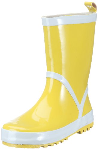 Playshoes Kinder Gummistiefel aus Naturkautschuk, trendige Unisex Regenstiefel mit Reflektoren, Gelb (gelb 12), 26/27, 26/27 EU von Playshoes