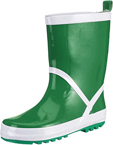 Playshoes Kinder Gummistiefel aus Naturkautschuk, trendige Unisex Regenstiefel mit Reflektoren, Grün (grün 29), 26/27, 184310 von Playshoes