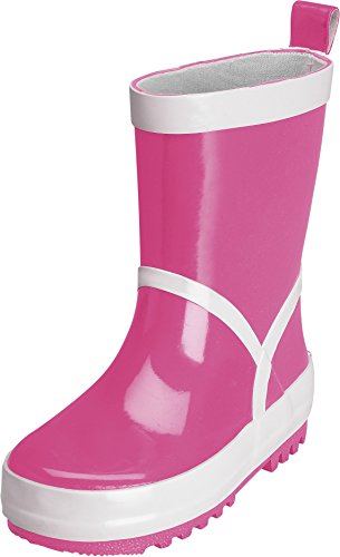 Playshoes Kinder Gummistiefel aus Naturkautschuk, trendige Unisex Regenstiefel mit Reflektoren, Pink, 20/21 EU von Playshoes