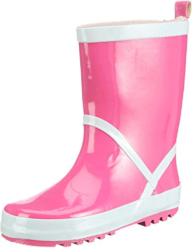 Playshoes Kinder Gummistiefel aus Naturkautschuk, trendige Unisex Regenstiefel mit Reflektoren, Pink, 24/25 EU von Playshoes