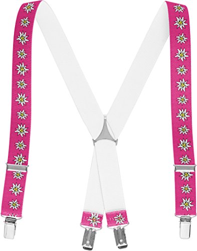 Playshoes Unisex Kinder Hosenträger Edelweiß Hosenträger, Rosa (Rosa 18), 60cm von Playshoes