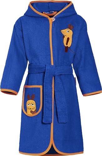 Playshoes Unisex Kinder Frottee-Bademantel Morgenmantel, Marine Die Maus, 98/104 von Playshoes