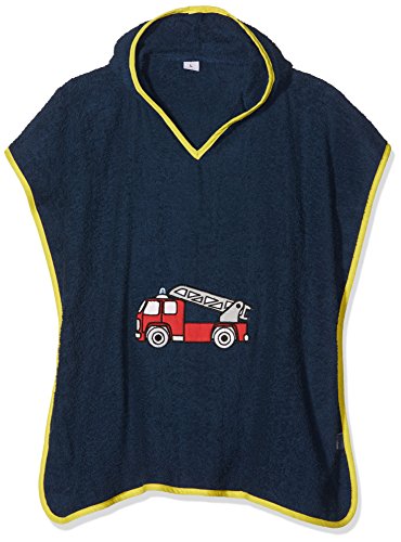 Playshoes Unisex Kinder Frottee-poncho Bademantel Handtuch, Feuerwehr, S Bis Ca. 4 Jahre EU von Playshoes