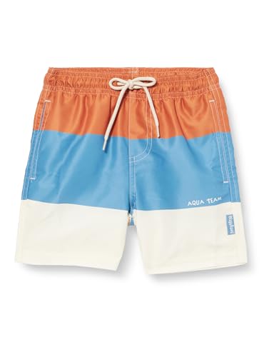 Playshoes Jungen Badeshorts Beach-Short Badehose Schwimmhose Badebekleidung, Color Block Ocker, 110/116 von Playshoes