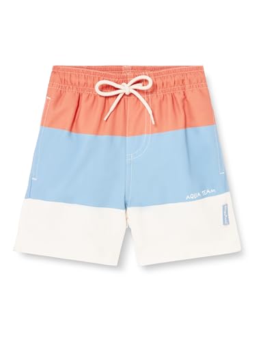 Playshoes Jungen Badeshorts Beach-Short Badehose Schwimmhose Badebekleidung, Color Block Ocker, 110/116 von Playshoes