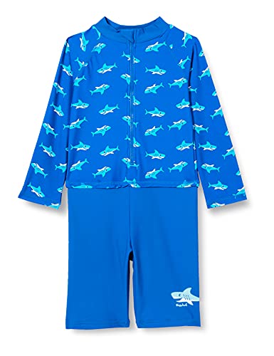 Playshoes Unisex Kinder UV-Schutz Einteiler Badeanzug Schwimmanzug Badebekleidung, Hai Langarm, 74/80 von Playshoes