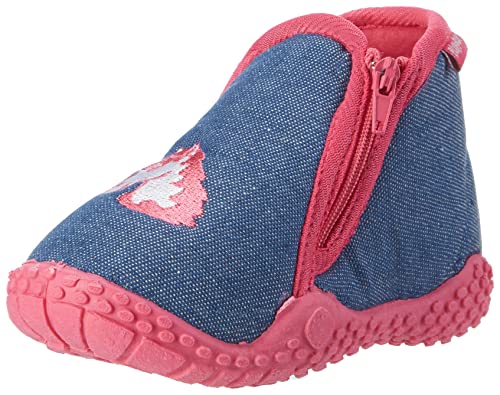 Playshoes Mädchen Hausschuh Einhorn, Jeansblau, 28/29 EU von Playshoes