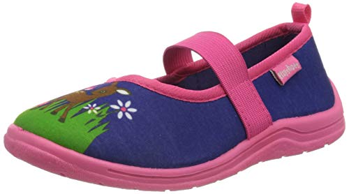Playshoes Reh, Unisex-Kinder Niedrige Hausschuhe, Pink (marine/pink 372), 28/29 EU (10.5 Child UK) von Playshoes