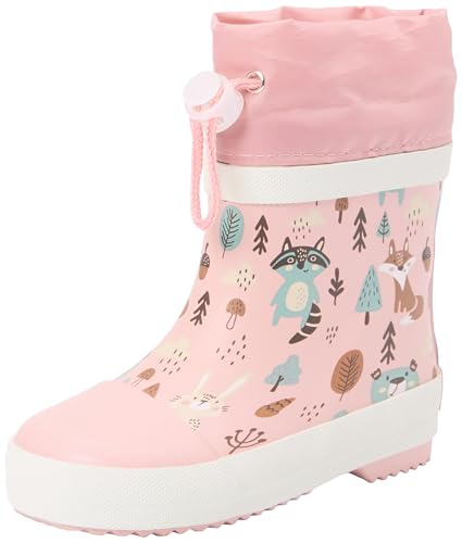 Playshoes Gummistiefel Halbschaft Wald Gefüttert Unisex Kinder Gummistiefel, Rosa Wald, 18 EU von Playshoes