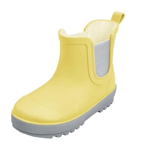 Playshoes Jungen Unisex Kinder Regenstiefel Gummistiefel, Gelb/Grau, 25 EU von Playshoes