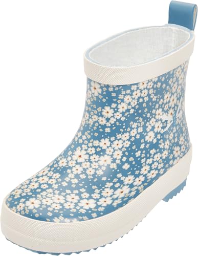 Playshoes Gummistiefel Halbschaft Blumen Unisex Kinder Gummistiefel, Petrol Blumen, 18 EU von Playshoes