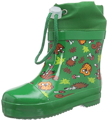 Playshoes Gummistiefel Halbschaft gefüttert Regenstiefel, grün Waldtiere, 21 EU von Playshoes