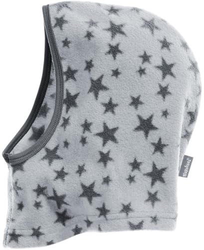 Playshoes Unisex Kinder Fleece-Schlupfmütze Winter-Mütze, grau Sterne, one size von Playshoes