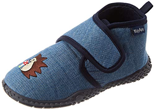 Playshoes Kinder Hausschuhe mit praktischem Klettverschluss, niedliche Hüttenschuhe für Mädchen und Jungen, mit Igel-Motiv von Playshoes