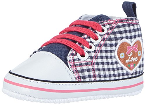 Playshoes Mädchen Baby Turnschuhe, Sneaker Herzchen Love Krabbel-& Hausschuhe, Marine, 19 EU von Playshoes