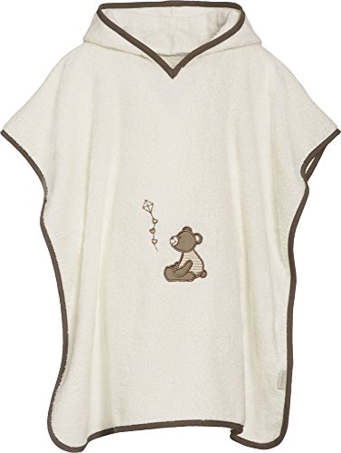 Playshoes Mädchen Frottee-Poncho, Badeponcho Bär mit Kapuze Bademantel, Beige (Beige 6), L von Playshoes