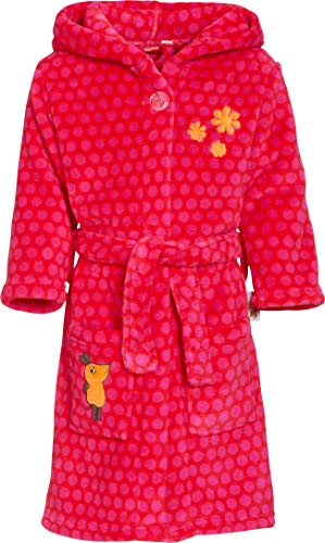 Playshoes Mädchen Fleece MAUS pink Bademantel, 74/80 von Playshoes