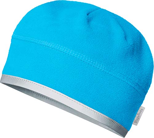 Playshoes Unisex Kinder Fleece-Mütze Wintermütze, aquablau Helmgeeignet, 55cm von Playshoes