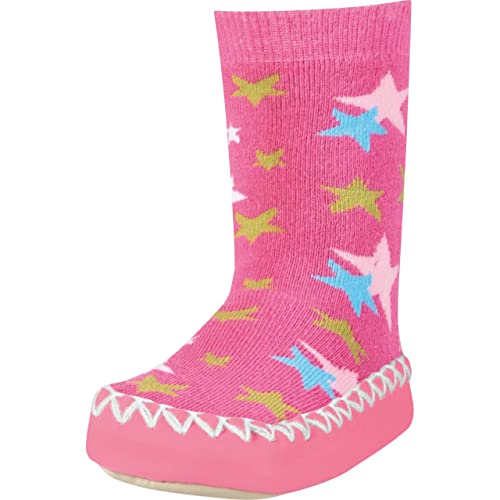 Playshoes Jungen Unisex Kinder Hüttenschuh Kniestrümpfe, pink-Sterne, 19/22 EU von Playshoes