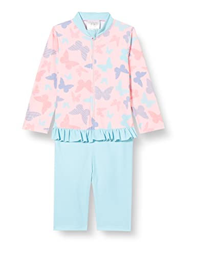 Playshoes UV-Schutz Einteiler Unisex Kinder Badeanzug Schwimmanzug Badebekleidung, Schmetterlinge Langarm, 62/68 von Playshoes