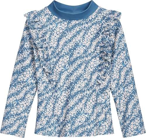 Playshoes Mädchen Langarmshirt Rash-Guard-Shirt, Langarm Petrol Blümchen, 98-104 von Playshoes