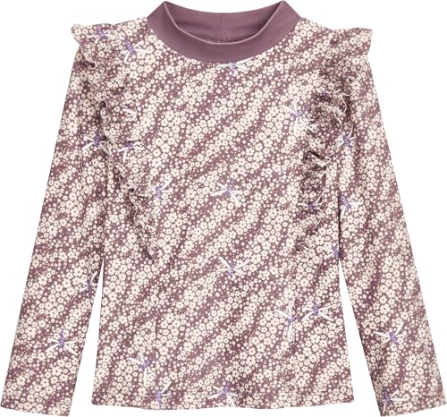 Playshoes Mädchen Langarmshirt Rash-Guard-Shirt, Langarm Violett Blümchen, 98-104 von Playshoes