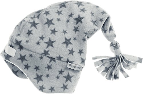 Playshoes Unisex Kinder Fleece-Mütze Wintermütze, Zipfelmütze grau Sterne, 49cm von Playshoes