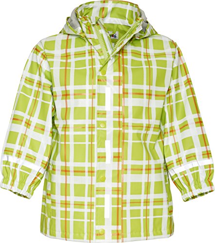 Playshoes Mädchen Regenjacke Karo Regenmantel, Grün (grün), 128 von Playshoes