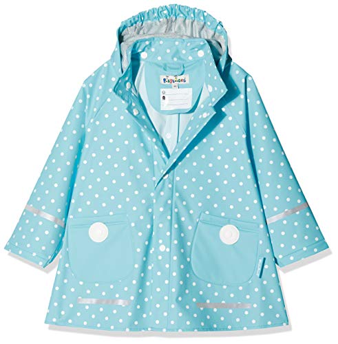 Playshoes Regenjacke Unisex Kinder Wind- und wasserdicht Regenmantel Regenbekleidung, türkis Punkte, 128 von Playshoes