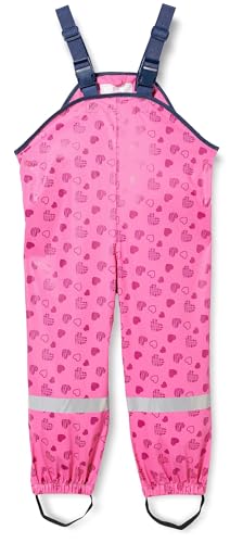 Playshoes Matschhose Regenlatzhose Ungefüttert Unisex Kinder Wind- und wasserdichte Regenhose Regenbekleidung, Herzchen, 92 von Playshoes