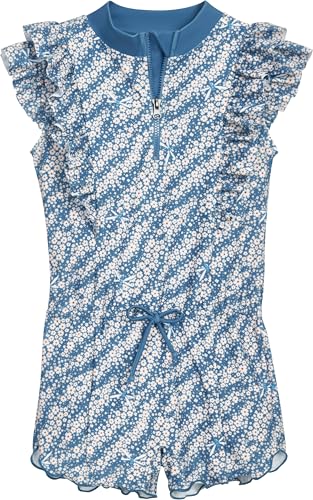 Playshoes Mädchen Schwimmanzug Sonnenanzug, Blümchen Petrol, 74-80 von Playshoes