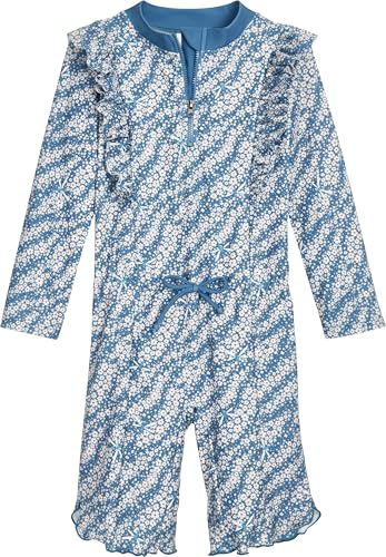 Playshoes Mädchen Schwimmanzug Sonnenanzug, Blümchen Petrol Langarm, 74-80 von Playshoes