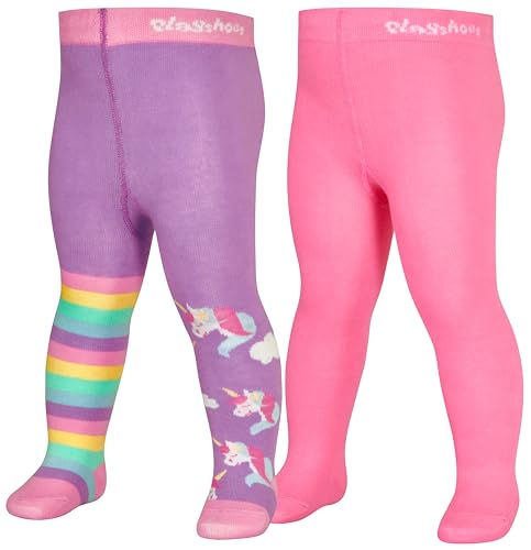 Playshoes Strumpfhose Unisex Kinder Strumpfhose, Einhorn 2er Set, 74/80 von Playshoes