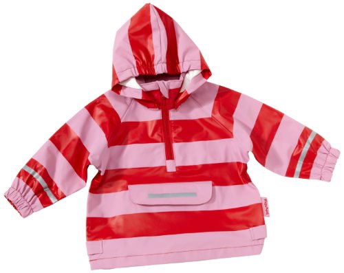 Playshoes Jungen Regen-Poncho Streifen 408637, 788 - Rot/Rosa, 128 von Playshoes