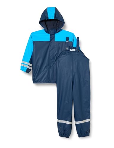 Playshoes Unisex Kinder Regenanzug mit Fleece Gefüttert 408680, 11 - Marine, 80 von Playshoes