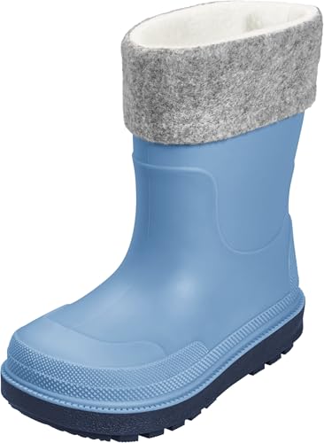Playshoes Regenstiefel mit Futter (Herausnehmbar) Unisex Kinder Gummistiefel, Blau Socke, 22 EU von Playshoes