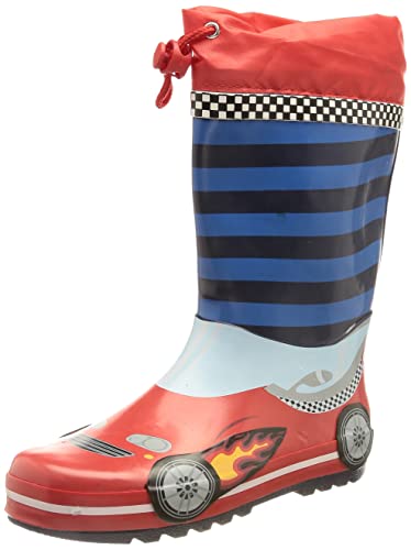 Playshoes Unisex Kinder Gummistiefel Zugband Regenstiefel, Rennwagen, 28 EU von Playshoes