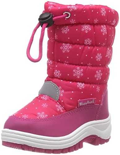 Playshoes Unisex Kinder gefütterte Kinder Winterstiefel, warme Schneestiefel mit Innenfutter und griffiger Profilsohle, mit Schneeflocken-Muster gepunktet von Playshoes