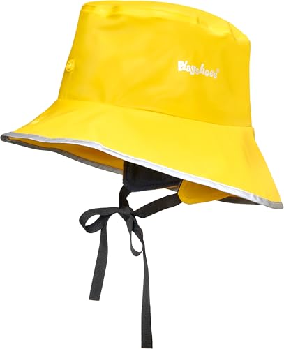 Playshoes Südwester Fleece-Futter Unisex Kinder Regenhut, Gelb Fleece, 48-52 von Playshoes