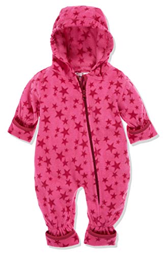 Playshoes Unisex Kinder Fleece-Overall Jumpsuit, pink Sterne, 92 von Playshoes