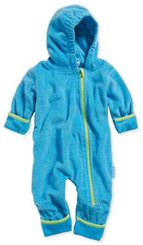 Playshoes Unisex Kinder Fleece-Overall Jumpsuit, aquablau, 80 von Playshoes