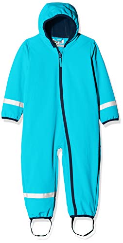 Playshoes Unisex Kinder Softshell-Overall Fleece Gefüttert Outdoor-Jumpsuit, aquablau, 74 von Playshoes