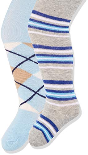 Playshoes Unisex Baby Strumpfhose Karo/Ringel 2er Pack 498970, 900 - Mehrfarbig, 74-80 von Playshoes