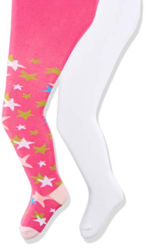 Playshoes Unisex Baby Strumpfhose Sterne 2er Pack 498953, 900 - Weiß, 50-56 von Playshoes