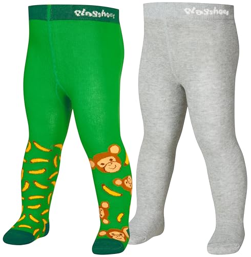 Playshoes Strumpfhose Unisex Kinder Strumpfhose, Affe 2er Set, 62/68 von Playshoes