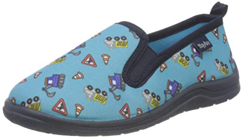Playshoes Allover Baustelle, Unisex-Kinder Niedrige Hausschuhe, Blau (blau 7), 22/23 EU (6 Child UK) von Playshoes
