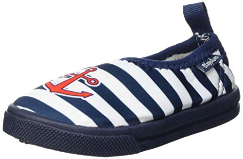 Playshoes Jungen Unisex Kinder Aqua-Schuhe Slipper Maritim, Marine/weiß, 22/23 EU von Playshoes