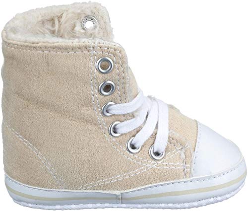 Playshoes Mädchen Baby Turnschuhe Gefüttert Krabbelschuhe, Beige, 16 EU von Playshoes