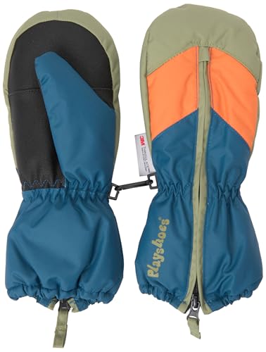 Playshoes Fäustling Unisex Kinder Winter-Handschuhe, Petrol Blockfarben, 3 von Playshoes